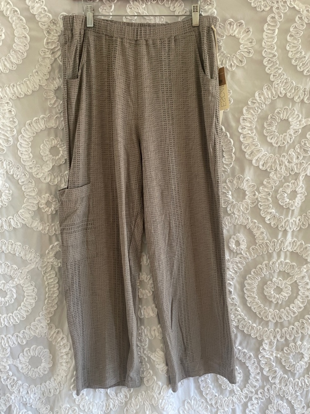 Escape by Habitat slab stripe J pocket flood Taupe & Black Cotton